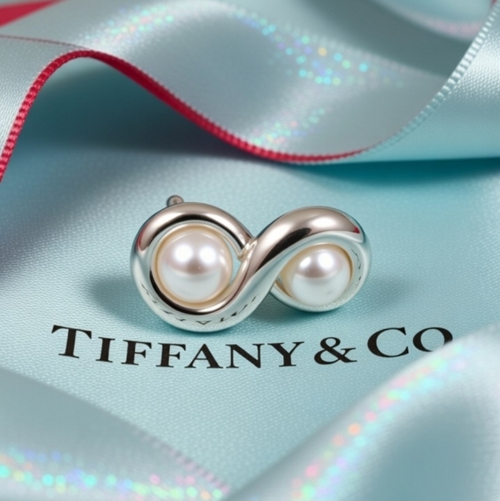 Tiffany. &Co Double Pearls Shape single eating